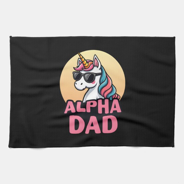 Funny Unicorn Dad Laufey Men Father's Day Christma Kökshandduk (Horisontell)