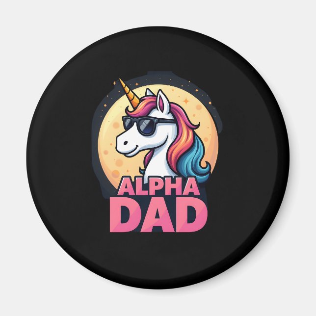 Funny Unicorn Dad Laufey Men Father's Day Christma Magnet (Framsidan)
