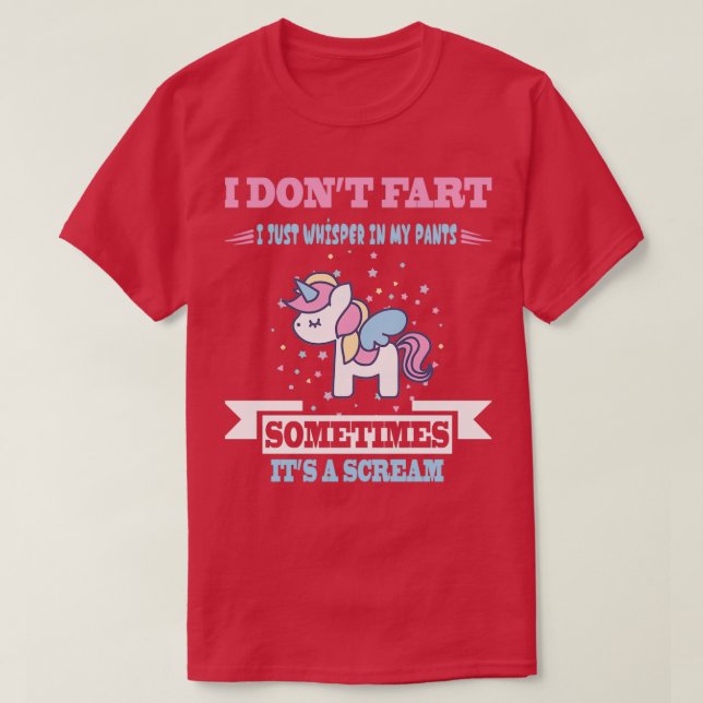 Funny Unicorn Fart Humor T Shirt (Design framsida)