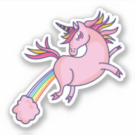 Funny Unicorn Farting Rainbows Tecknad Cute Gag Klistermärken