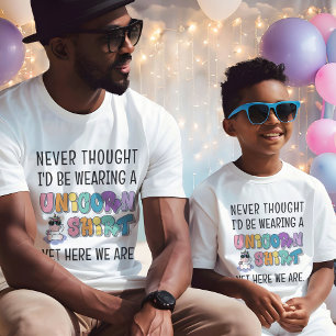 Funny Unicorn Födelsedagsfest Matching Manar & Boy T Shirt