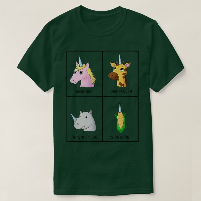Funny Unicorn Giraffecorn Rhinocecorn Corncorn T Shirt (Design framsida)