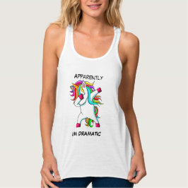 FUNNY UNICORN I'm Dramatic Linne Med Racerback