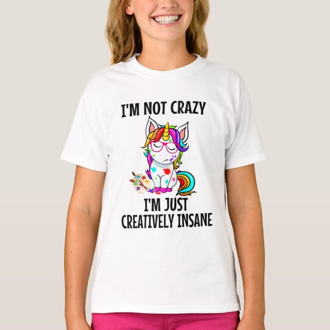 FUNNY UNICORN Kreativ Inš T Shirt (Framsida)