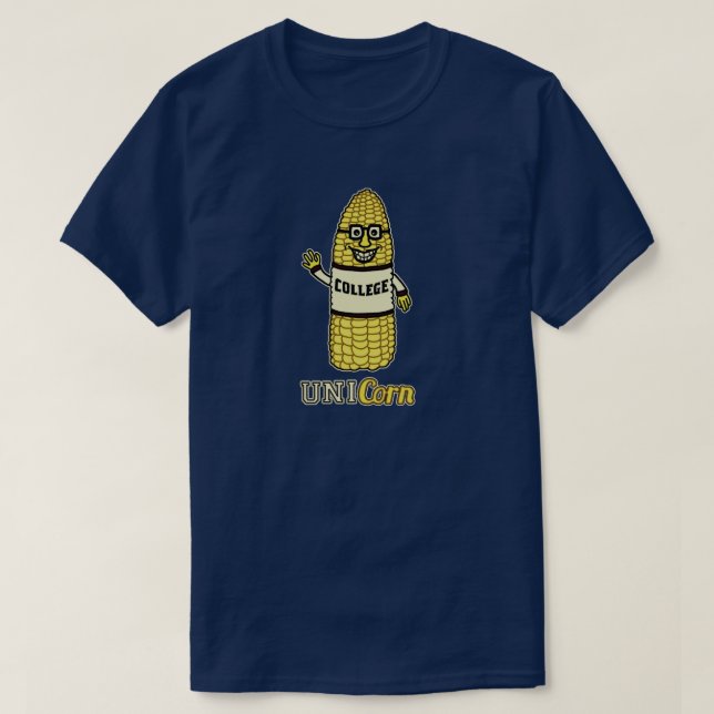 Funny Unicorn Maj Universiteten Pun Tee Shirt (Design framsida)