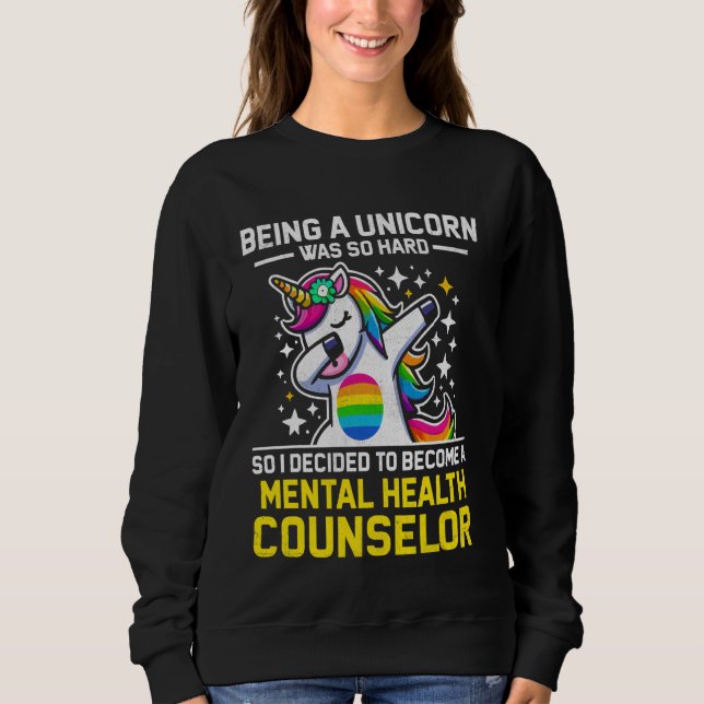 Funny Unicorn Mental Health Council T Shirt (Framsida)