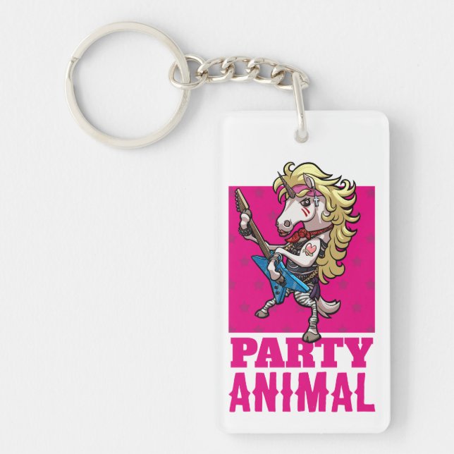 Funny Unicorn Party Animal Glam Rocker Cartoon (Framsidan)