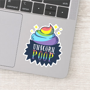 Funny Unicorn Poop Emoji Rainbow Cute Klistermärken