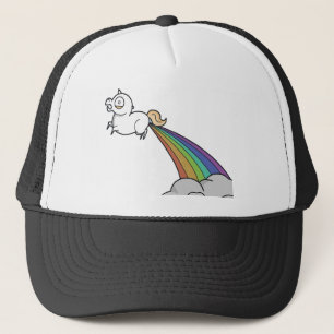 Funny Unicorn Pooping Rainbows Truckerkeps