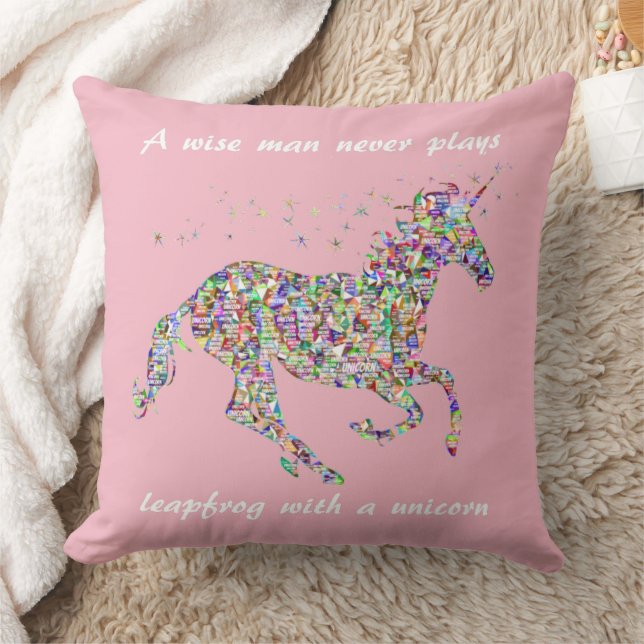 Funny Unicorn Quote Pillow Kudde (Filt)