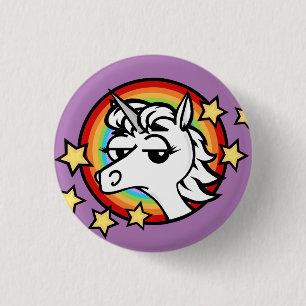 FUNNY UNICORN ROUND BUTTON KNAPP