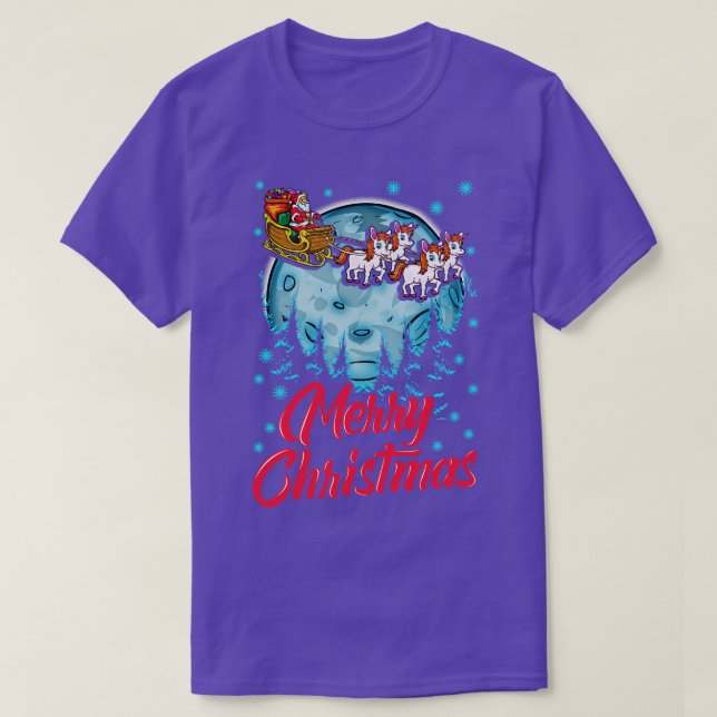 Funny Unicorn Santa God jul Gift Julafton T Shirt (Design framsida)