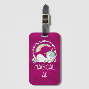 Funny Unicorn Sayed Magic AF Bagagebricka