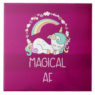 Funny Unicorn Sayed Magic AF Kakelplatta