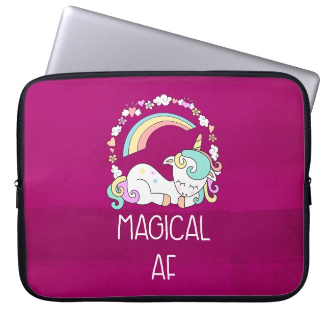 Funny Unicorn Sayed Magic AF Laptop Fodral (Framsidan)