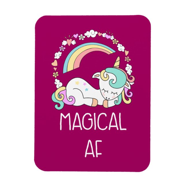 Funny Unicorn Sayed Magic AF Magnet (Vertikal)