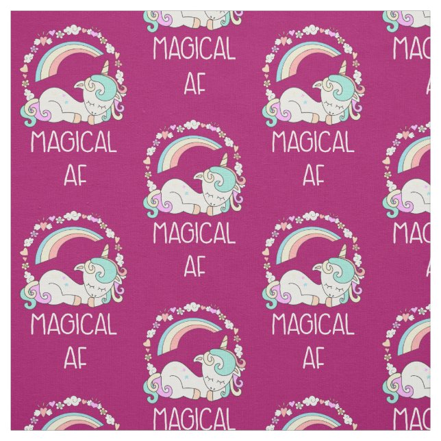 Funny Unicorn Sayed Magic AF Tyg (Provkarta)