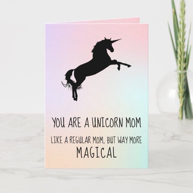 Funny Unicorn Stepmamma Mors dag Kort (Framsida)