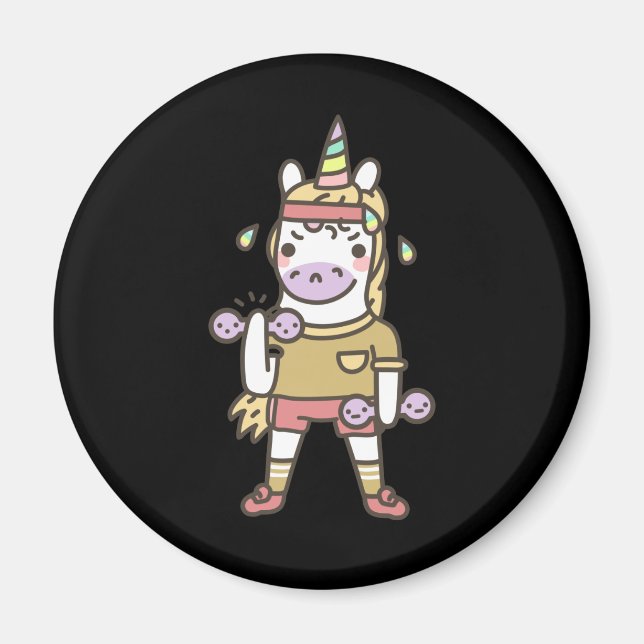 Funny Unicorn Workout Magnet (Framsidan)