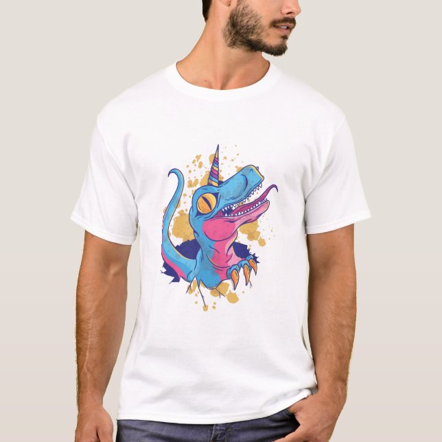 Funny Unicornisaurus T Shirt (Framsida)