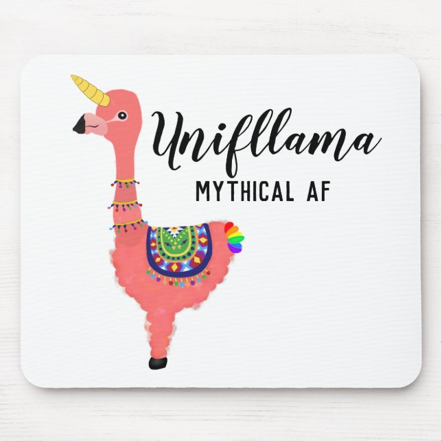 Funny Unifllama:Unicorn-Flamingo-llama Mythical AF Musmatta (Framsidan)