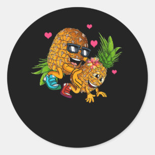 Funny Uppsida ned Pineapple Swinger Meme Fruit Gra Runt Klistermärke