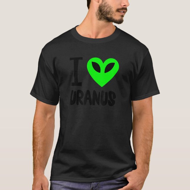 Funny Uranus Gag Space Planet I Kärlek Uranus T Shirt (Framsida)