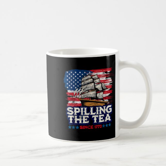 Funny Us History Teacher Boston Slling The Tea Sin Kaffemugg (Höger)
