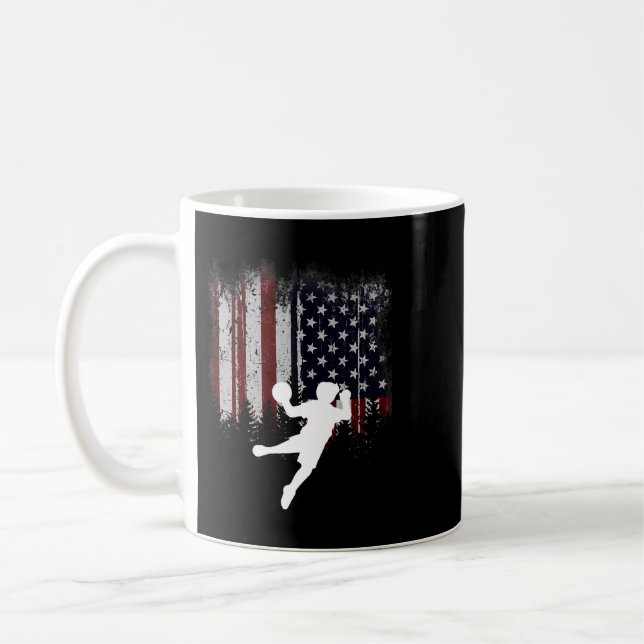 Funny USA American Flag Dodgeball Kaffemugg (Vänster)