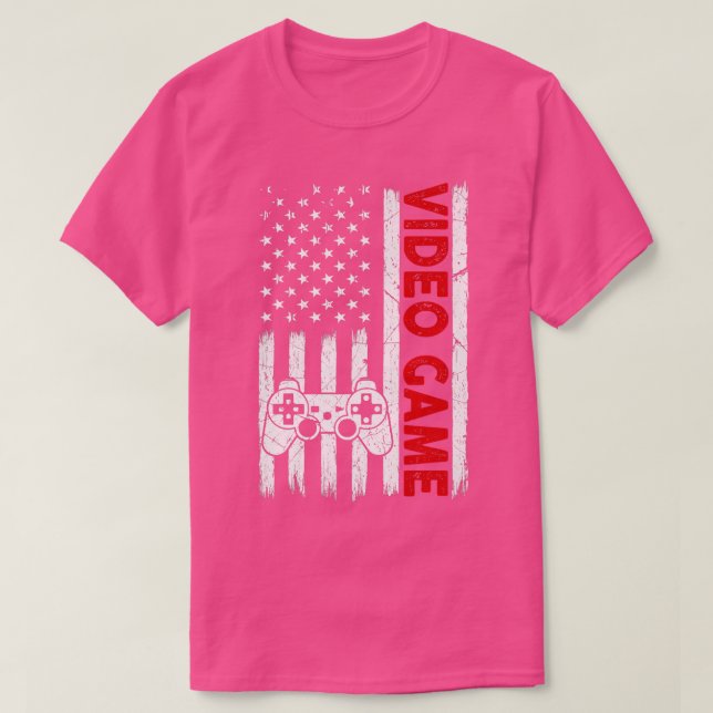 Funny USA American Flag Video Game Patriotic 4th O T Shirt (Design framsida)