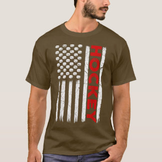 Funny USA American Flagga Hockey Patriotic 4th Of  T Shirt