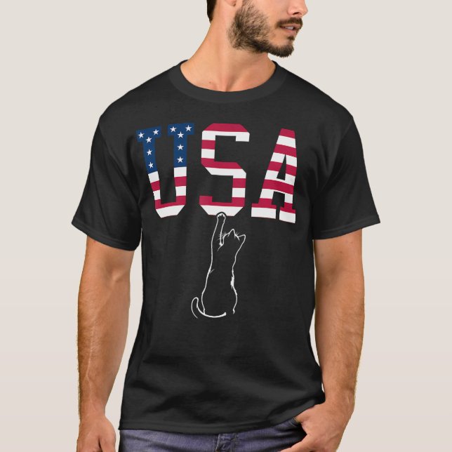 Funny Usa Cat Shirt Funny Usa Shirt Usa Kitten T Shirt (Framsida)