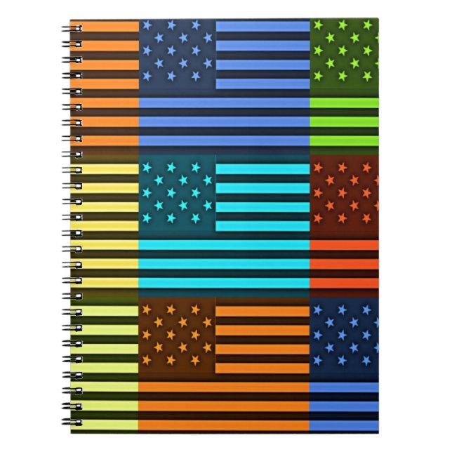 Funny USA flagga Anteckningsbok (Framsidan)