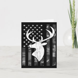 Funny USA flagga Camouflage Whitetail Buck Hjort H Kort