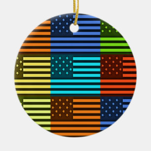 Funny USA flagga Julgransprydnad Keramik