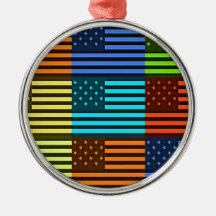 Funny USA flagga Julgransprydnad Metall