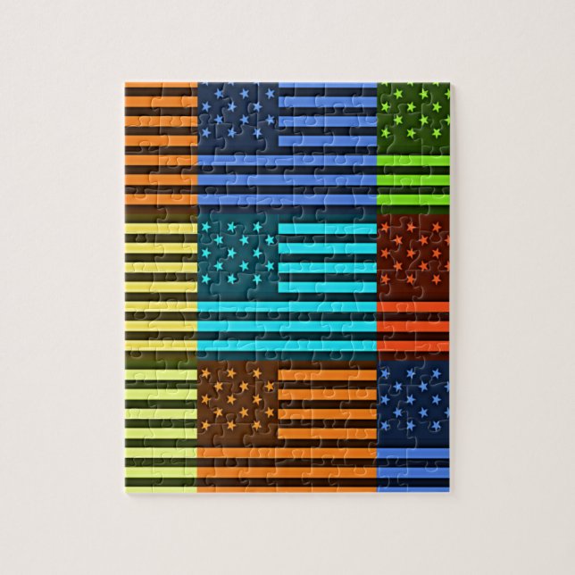 Funny USA flagga Pussel (Vertikal)