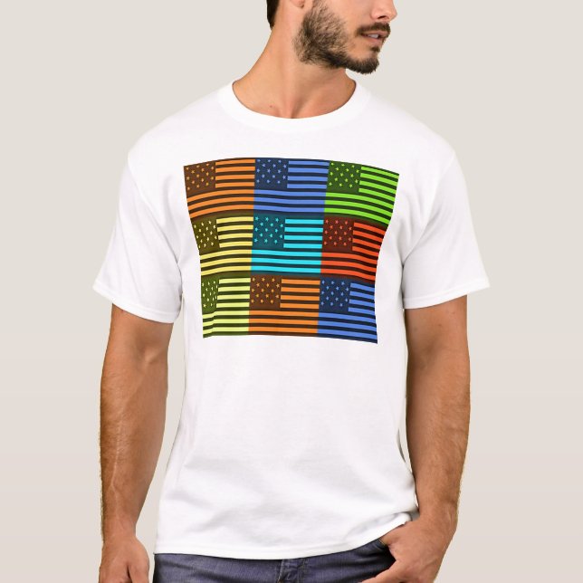 Funny USA flagga T Shirt (Framsida)