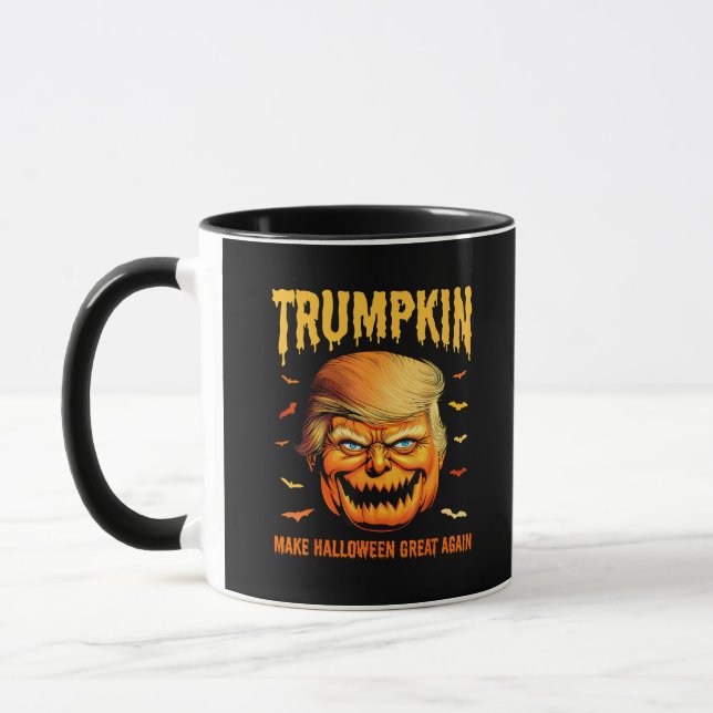 Funny Usa Pumpkin Trumpkin make Halloween Underbar Mugg (Vänster)