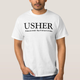 Funny Usher Anpassade Bröllopsfest Shirt T-shirt