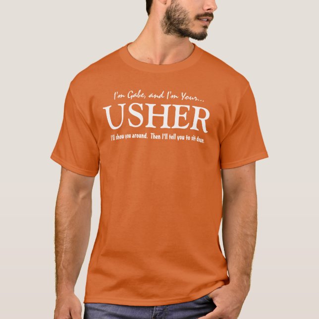 Funny Usher-Anpassade Bröllopsfest Shirt V16 Tee (Framsida)
