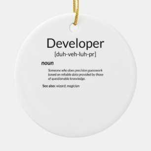 Funny utvecklare Gift Developer Definition Gift Julgransprydnad Keramik
