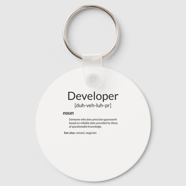 Funny utvecklare Gift Developer Definition Gift Nyckelring (Framsida)