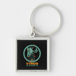 Funny Våg Zodiac Stjärntecken Astrology Birthday Fyrkantig Silverfärgad Nyckelring