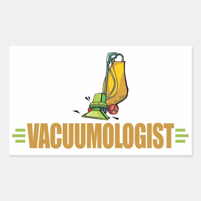 Funny vakuuming rektangulärt klistermärke (Framsida)
