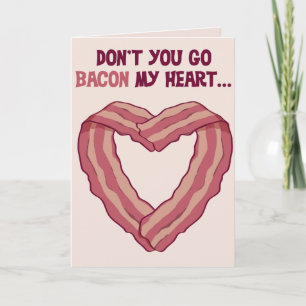 Funny Valentindag Bacon Card Helgkort