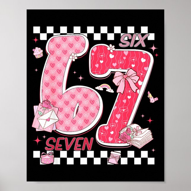 Funny Valentine 67 Six Seven Meme Nk Bow Boy Girl  Poster (Framsidan)