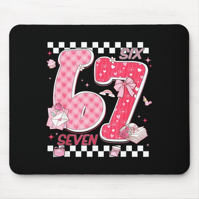 Funny Valentine 67 Six Seven Meme Pink Bow Boy Gir Musmatta (Framsidan)