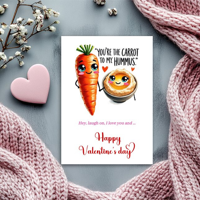 Funny Valentine Card with Cute Cartoon Fruit Humor Julkort (Funny Valentine Card with Cute Cartoon Fruit Humor)