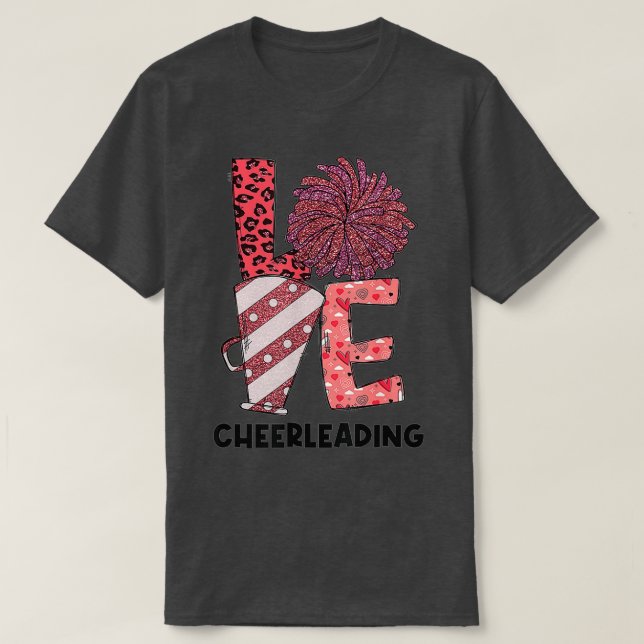 Funny Valentine Cheerledande Sport Älskare Family  T Shirt (Design framsida)